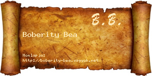 Boberity Bea névjegykártya